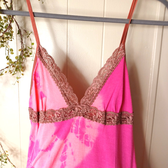 Slip Sleeveless Pink Bohemian Tie Dye Size Large Made in USA - Picture 2 of 5